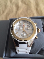 NWT MICHELE JELLY BEAN 2 TONES SILVER/ GOLD watch MWW12F000056 ($395+tax)