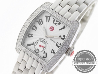 MICHELE URBAN MINI QUARTZ SILVER DIAL DIAMOND BEZEL MW02A01A2001 MWW02A000124 99945103204