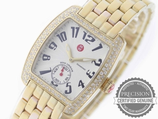 MICHELE URBAN MINI DIAMOND QUARTZ 18K GOLD PVD SILVER MWW02A000064 MW02A01B1001