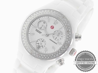 MICHELE TAHITIAN DIAMOND CHRONOGRAPH QUARTZ WHITE CERAMIC MWW12A000001 99945371863