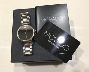 0606901 AUTH SWISS MOVADO SERIO 2TONE 18K GOLD.P.SS MODEL MENS WATCH,RETAIL$1195