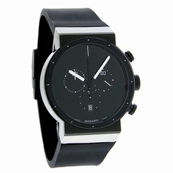  Movado Sapphire Synergy Mens Black Museum Swiss Quartz Chronograph Watch 0606501