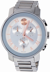Movado BOLD Stainless Steel Silver Quartz Chronograph Unisex Watch 3600205
