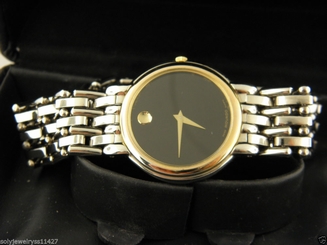 AUTHENTIC Men's 2 Tone Movado Watch 81.19.865C. Museum Dail Stainless Steel