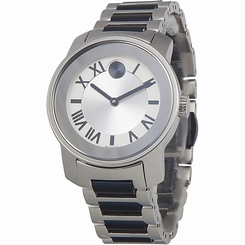 MOVADO Bold Silver Dial Two Tone Ladies Watch 3600354