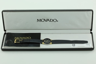 Movado Ladies Safrio 81.C1.827 Model Black Dial Swiss Museum Watch Steel 14