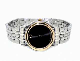 Movado Women's Museum Two-tone Stainless Steel Bracelet Black Dial Watch