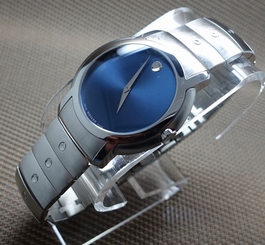 AUTHENTIC SWISS MOVADO SL BLUE DIAL,S.S MODEL# 0605643 MEN'S WATCH,RETAIL$1395