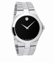 Movado Serio 0606555 Black Dial Stainless Steel Men's Watch