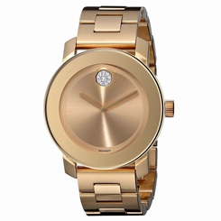 Movado 3600104 Unisex Yellow Dial Analog Quartz Watch with Stainless Steel Strap