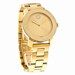 Movado Bold Ladies Champagne Dial Swiss Quartz Watch 3600104 885997044592