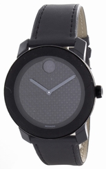 Movado Bold Black Dial Black Black Leather Strap Men's Watch MB.01.1.29.6079