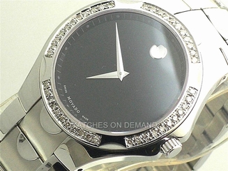 NEW MEN'S MOVADO LUNO SPORT 0606378 BLK DIAL 0.66ct APPROX DIAMOND WATCH *******
