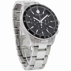 Movado Series 800 Mens Black Dial Swiss Quartz Chronograph Watch 2600094 885997008198
