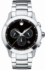 Movado Masino 0607037 Black Dial Stainless Steel Men's Watch