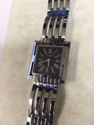 Womens Ladies Swiss Movado Esperanza 0605346 Square Black Dial Stainless Watch