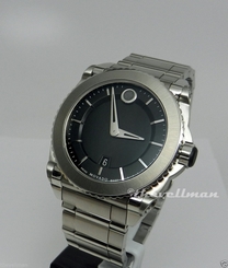 Mens Authentic Swiss 44mm Movado Master 0606550 Titanium Bezel Stainless Watch
