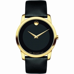 Movado Museum 606876 Black / Black Leather Analog Quartz Men's Watch