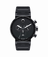 Movado Sapphire Synergy 0606801 Black Dial Chronograph Black Stainless Steel Men
