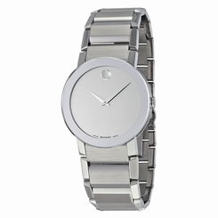 Movado 0606093 Mens Silver Dial Analog Quartz Watch with Stainless Steel Strap