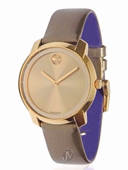 BRAND NEW WOMENS MOVADO (3600312) BOLD GOLD TONE GREEN LEATHER STRAP WATCH