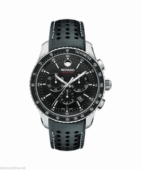 NEW MOVADO SERIES 800 BLACK LEATHER STRAP MEN'S WATCH 2600096 845960040877