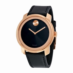 Movado Men's 3600376 Bold Black Museum Black Leather Watch