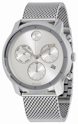 Movado Bold Stainless Steel Silver Dial Chronograph Mens Watch 3600371