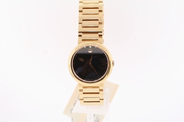 Ladies Movado 0606420 Concerto Gold-plated Stainless Steel Black Dial Watch