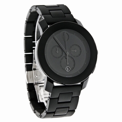 Movado Bold Mens Black Dial Swiss Quartz Chronograph Watch 3600048