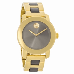 Movado Bold Series Ladies Gold Tone Black Ion Plated Swiss Quartz Watch 3600338