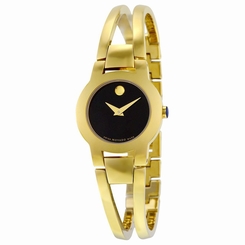 Movado 0606946 Womens Black Dial Analog Quartz Watch