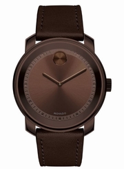 New Movado Bold Swiss Brown Leather Strap Men's Watch 3600377
