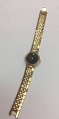 18k Gold Plated Ladies Movado Faceto Authentic Natural Diamond Watch 88 A1 1845