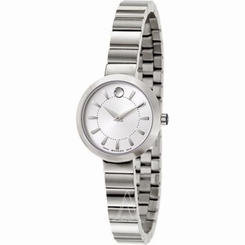 Movado 0606890 Womens Silver Dial Quartz Watch with Stainless Steel Strap