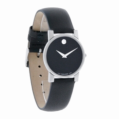Movado Moderna Mens 31mm Museum Dial Black Leather Band Swiss Watch 0604230 708031330027