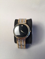 Movado Two Tone Mens Stainless Steel Swiss Museum Watch Original Case & Manual