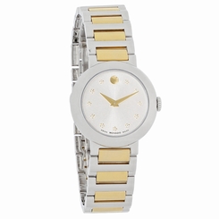 Movado Concerto Ladies Diamond Two Tone Swiss Quartz Bracelet Watch 0606790