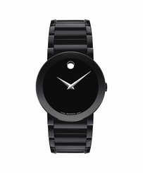 Movado Sapphire Quartz 0606307 Black Dial Stainless Steel Band Mens Watch 775924769448