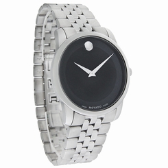 Movado Museum Mens Black Dial Stainless Steel Swiss Quartz Watch 0606504