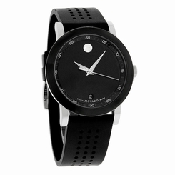 Movado Museum Series Black Rubber Strap Swiss Quartz Mens Watch 0606507 885997010634