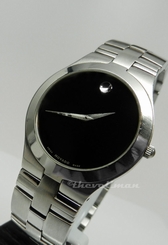 Mens Authentic Swiss Made Movado Juro 0605023 Black Museum Dial Stainless Watch