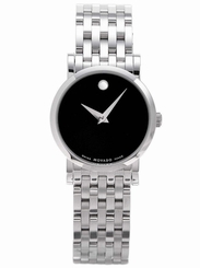 NWT Ladies Movado 0605343 Horwitt Stainless Steel Black Dial Automatic Watch