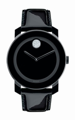Movado Bold 3600345 Black Dial Black Leather Band Unisex Watch
