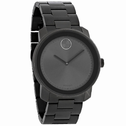 Movado Bold Mens Grey Ion Plated Stainless Steel Band Swiss Quartz Watch 3600259