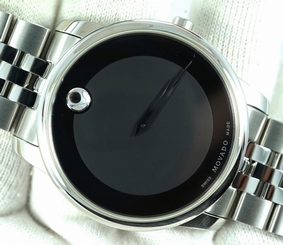 Movado museum classic 40mm stainless steel black dial quartz watch 0606504 $795 885997007511