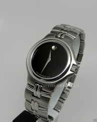 Men's Authentic Swiss Made Movado Olympian 0602750 W/ Black Dial Stainless Watch