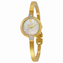 Movado 0607000 Womens Mop Dial Analog Quartz Watch with Stainless Steel Strap