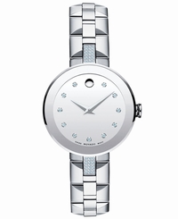 Movado Women's Swiss Sapphire Diamond Stainless Steel Bracelet Watch