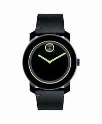 BRAND NEW MOVADO BOLD 2600273 BLACK RUSTIC LEATHER BAND GREEN DIAL ACCENTS WATCH